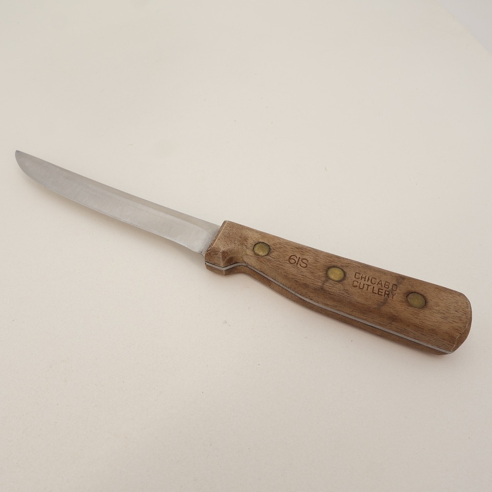 Chicago Cutlery 61S Utility Knife Vintage Walnut Wood Handle 5.5 Inch Blade
